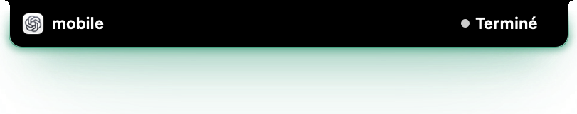 Closed notch: a Codex agent done in the mobile project