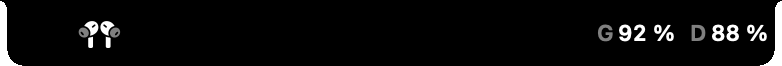 AirPods connected: battery of each earbud.